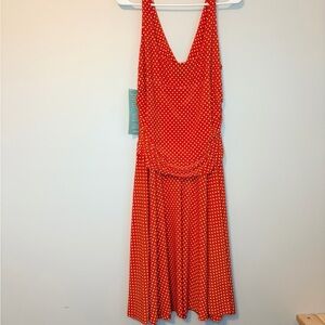 American Living Red Dress with White Polka Dots